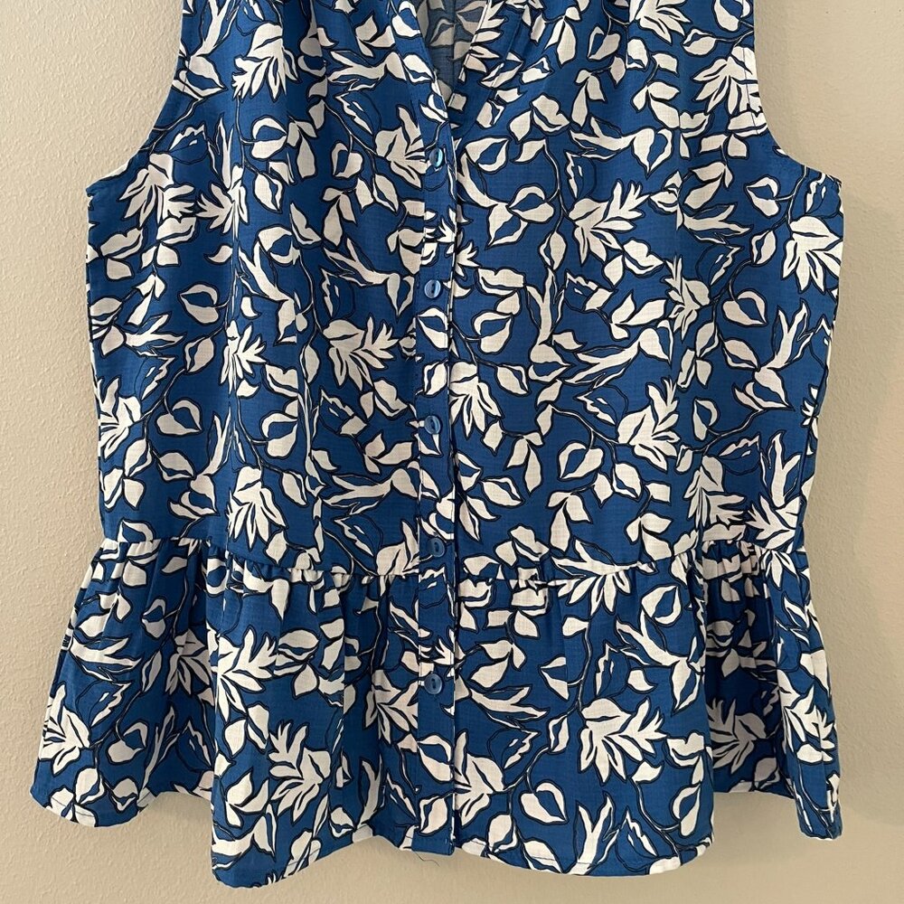 Fortune + Ivy Blue L Women's Blouse Sleeveless (NWOT) - Picture 2 of 4